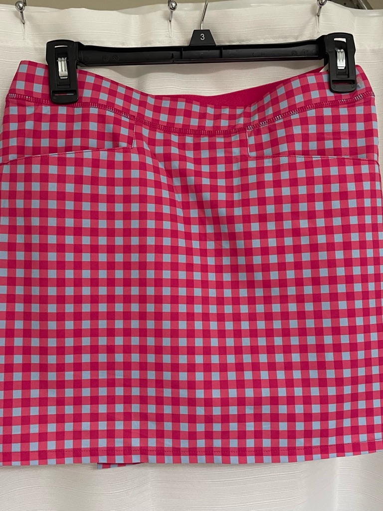 Ralph Lauren Pink And Light Blue Gingham Mini Skirt